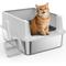 Show in main carousel: JOEJOY Stainless Steel Cat Litter Box with Scoop, 16.14-in, Silver Gray slide 1 of 10