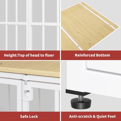 Show full view: LovMor Foldable Pre-Assembled Crate Dog Kennel, White, 48-in slide 5 of 7