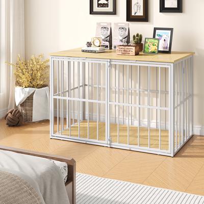 Show full view: LovMor Foldable Pre-Assembled Crate Dog Kennel, White, 48-in slide 4 of 7