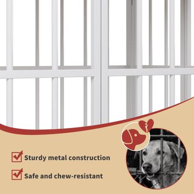 Show full view: LovMor Foldable Pre-Assembled Crate Dog Kennel, White, 48-in slide 6 of 7