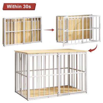 Show full view: LovMor Foldable Pre-Assembled Crate Dog Kennel, White, 48-in slide 2 of 7