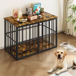 LovMor Foldable Pre-Assembled Crate Dog Kennel, Brown, 40-in slide 2 of 6