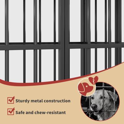 Show full view: LovMor Foldable Pre-Assembled Crate Dog Kennel, Brown, 40-in slide 5 of 6