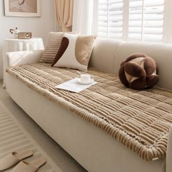 FunnyFuzzy Soft Flannel Breathable Pet Mat Furniture Cover, Light Brown, 27.6 x 59.1-in