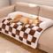 Show in main carousel: FunnyFuzzy Cozy Cream Plaid Dog & Cat Sofa Bed, Brown, Large slide 3 of 3