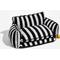 Show in main carousel: FunnyFuzzy Striped Faux Lambswool Orthopedi Dog Sofa Bed, Black, X-Large slide 1 of 6