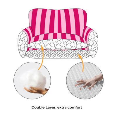 Show full view: FunnyFuzzy Striped Faux Lambswool Orthopedi Dog Sofa Bed, Rose, Medium slide 6 of 7