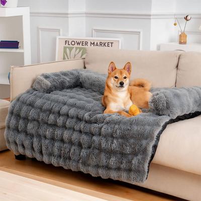 Show full view: FunnyFuzzy Cozy Fluffy Pet Mat Furniture Cover, Gray, X-Large slide 4 of 5
