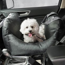 FunnyFuzzy First Class Car Seat Travel Dog Bed, Charcoal Gray, Single slide 2 of 3