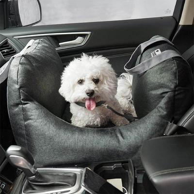 Show full view: FunnyFuzzy First Class Car Seat Travel Dog Bed, Charcoal Gray, Single slide 2 of 3