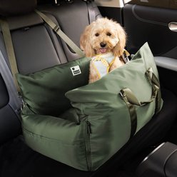 FunnyFuzzy First Class Waterproof Dog Car Seat Bed, Olive Green, Double slide 2 of 3