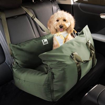 Show full view: FunnyFuzzy First Class Waterproof Dog Car Seat Bed, Olive Green, Double slide 2 of 3
