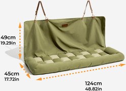 FunnyFuzzy Large Chessboard Lounge Car Seat Travel Dog Bed, Green slide 2 of 5