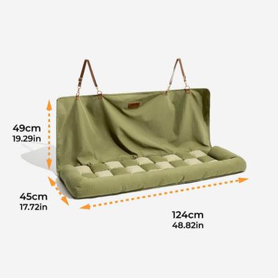 Show full view: FunnyFuzzy Large Chessboard Lounge Car Seat Travel Dog Bed, Green slide 5 of 5