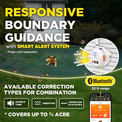 Show full view: Dogtra Smart Fence Wireless App Alarm System Rechargeable Portable Virtual Containment Collar, Black slide 3 of 9