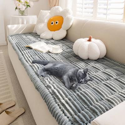 Show full view: FunnyFuzzy Soft Flannel Breathable Pet Mat Furniture Cover, Gray, 35.4 x 70.9-in slide 2 of 4
