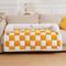 Show in main carousel: FunnyFuzzy Cozy Cream Plaid Dog & Cat Sofa Bed, Yellow, Medium slide 2 of 5