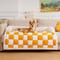 Show in main carousel: FunnyFuzzy Cozy Cream Plaid Dog & Cat Sofa Bed, Yellow, Medium slide 3 of 5