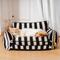 Show in main carousel: FunnyFuzzy Striped Faux Lambswool Orthopedi Dog Sofa Bed, Black, X-Large slide 4 of 6