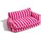 Show in main carousel: FunnyFuzzy Striped Faux Lambswool Orthopedi Dog Sofa Bed, Rose, Medium slide 1 of 7