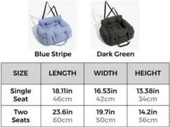 FunnyFuzzy Portable Leisure Outing Car Seat Travel Dog Bed, Blue Stripe slide 2 of 5