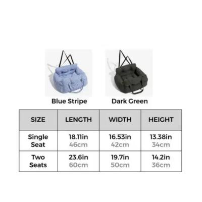 Show full view: FunnyFuzzy Portable Leisure Outing Car Seat Travel Dog Bed, Blue Stripe slide 5 of 5