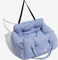 FunnyFuzzy Portable Leisure Outing Car Seat Travel Dog Bed, Blue Stripe