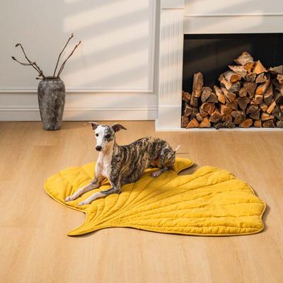 Show full view: FunnyFuzzy Leaf Shape 3-in-1 Dog Blanket, Ginkgo Yellow slide 2 of 9