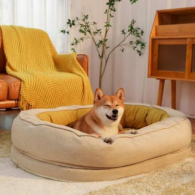 Show full view: FunnyFuzzy Orthopedic Donut Dog Bed, Ginkgo Yellow, XX-Large slide 4 of 6