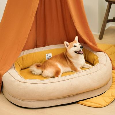Show full view: FunnyFuzzy Orthopedic Donut Dog Bed, Ginkgo Yellow, XX-Large slide 2 of 6