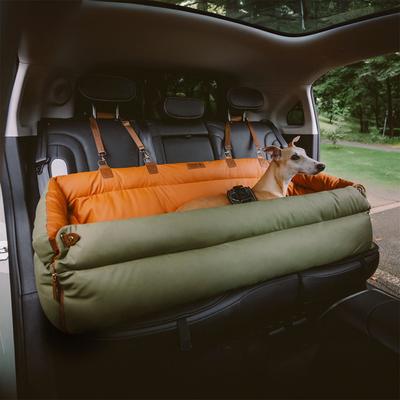 Show full view: FunnyFuzzy Urban Voyager Car Booster Seat Travel Dog Bed, Orange Green, Jumbo slide 2 of 5