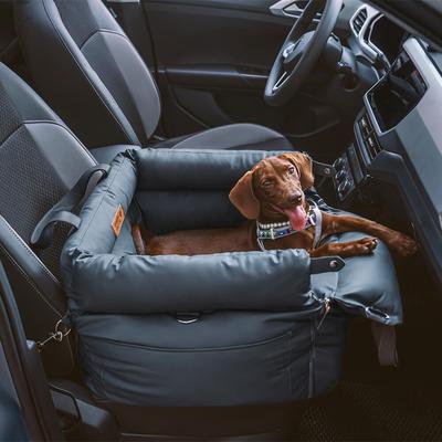 Show full view: FunnyFuzzy Urban Voyager Car Booster Seat Travel Dog Bed, Abyss Blue, Standard slide 4 of 5