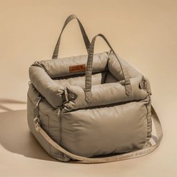 FunnyFuzzy Urban Voyager Car Booster Seat Travel Dog Bed, Gray, Standard