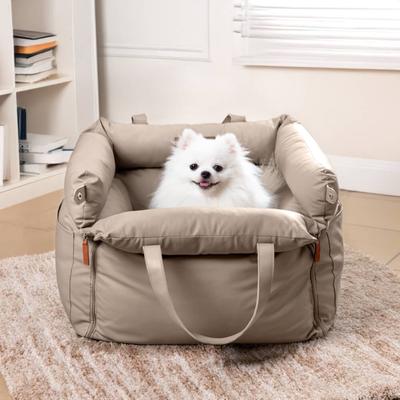 Show full view: FunnyFuzzy Urban Voyager Car Booster Seat Travel Dog Bed, Gray, Standard slide 2 of 4