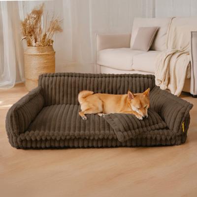 Show full view: FunnyFuzzy Fluffy Orthopedic Dog Sofa Bed, Brown, Large slide 4 of 6