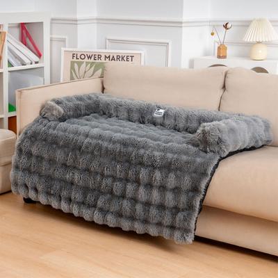 Show full view: FunnyFuzzy Cozy Fluffy Pet Mat Furniture Cover, Gray, X-Large slide 3 of 5