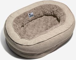 FunnyFuzzy Orthopedic Donut Dog Bed, Fuzzy Brown, X-Large