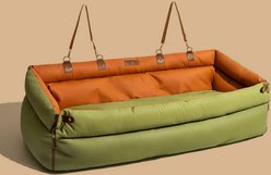 FunnyFuzzy Urban Voyager Car Booster Seat Travel Dog Bed, Orange Green, Jumbo slide 1 of 5