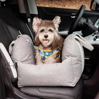 Show full view: FunnyFuzzy First Class Car Seat Travel Dog Bed, Gray, Single slide 3 of 4