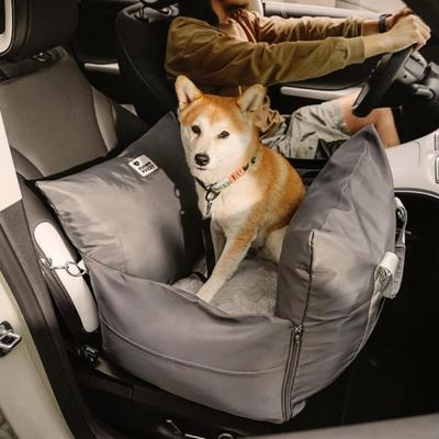 Show full view: FunnyFuzzy First Class Waterproof Dog Car Seat Bed, Charcoal Gray, Double slide 3 of 5