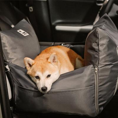 Show full view: FunnyFuzzy First Class Waterproof Dog Car Seat Bed, Charcoal Gray, Single slide 5 of 6