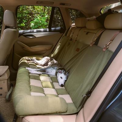 Show full view: FunnyFuzzy Large Chessboard Lounge Car Seat Travel Dog Bed, Green slide 3 of 5