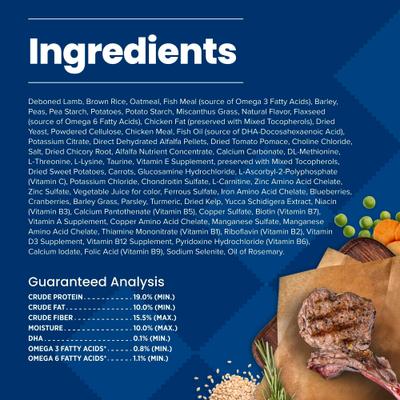 Show full view: Blue Buffalo Life Protection Formula Senior Lamb & Brown Rice Recipe No Corn, Wheat or Soy Dry Dog Food, 15-lb bag slide 6 of 11