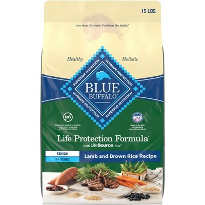 Blue Buffalo Blue Buffalo Life Protection Formula Senior Lamb & Brown Rice Recipe No Corn, Wheat or Soy Dry Dog Food, 15-lb bag