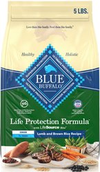Blue Buffalo Life Protection Formula Senior Lamb & Brown Rice Recipe No Corn, Wheat or Soy Dry Dog Food, 5-lb bag