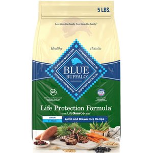 Blue Buffalo Life Protection Formula Senior Lamb & Brown Rice Recipe No Corn, Wheat or Soy Dry Dog Food, 5-lb bag