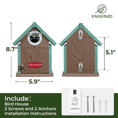 Show full view: Kingsyard Weatherproof Bluebird House, Green slide 2 of 8