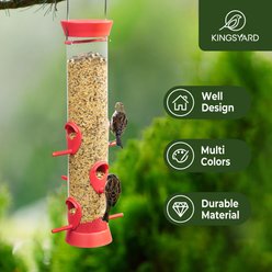 Kingsyard 6 Ports Tube Wild Bird Feeder, Red slide 2 of 8