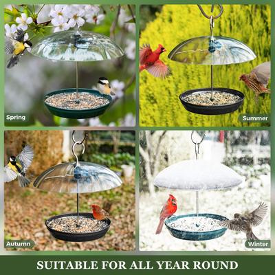 Show full view: Kingsyard Adjustable Platform Outdoor Hanging Wild Bird Feeder, Black slide 6 of 8