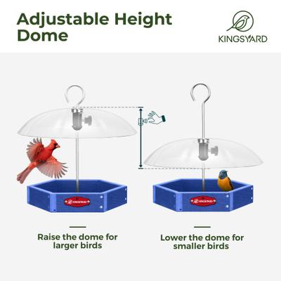 Show full view: Kingsyard Adjustable Dome Platform Hanging Outdoor Wild Bird Feeder, Green slide 3 of 9